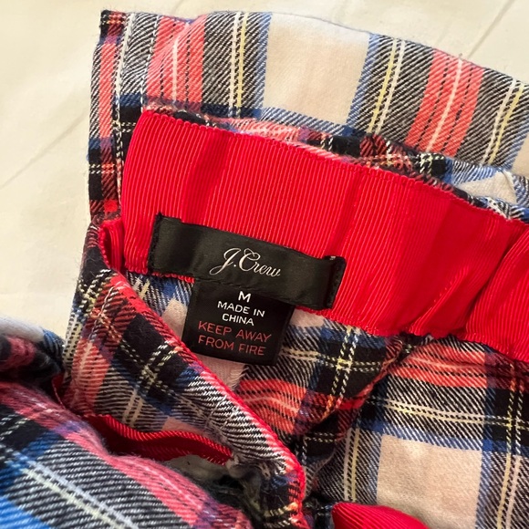 J. Crew Flannel Pajama Set in White Out Plaid Womens Size Medium NWT - Picture 5 of 7